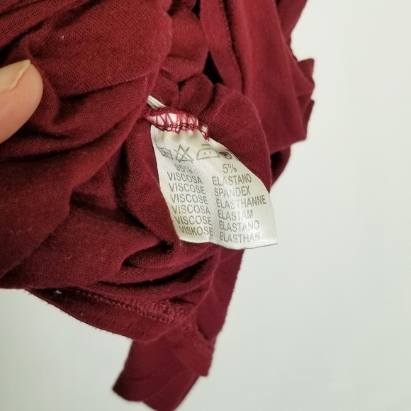 Dharma trading co Red Crossover Front ruched sides stitching broken on chest XS - Picture 10 of 14